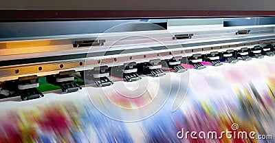 Large inkjet printing machine Stock Photo