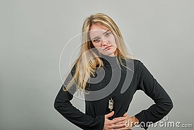 Large intestine, people with stomach ache problem concept, anatomy. Suffering Stock Photo