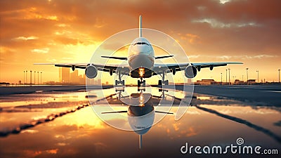 Large Jetliner Parked on Airport Tarmac Stock Photo