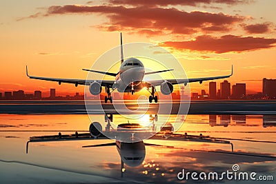 Large Jetliner Parked on Airport Tarmac Stock Photo