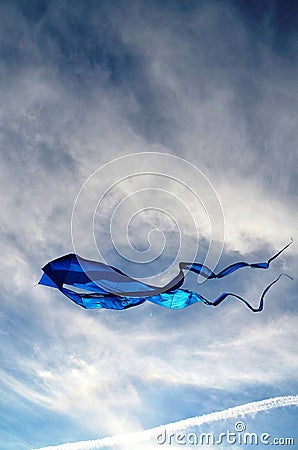 A large kite of blue color Stock Photo