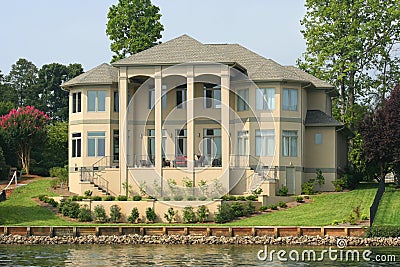 Large Lake House Stock Photo