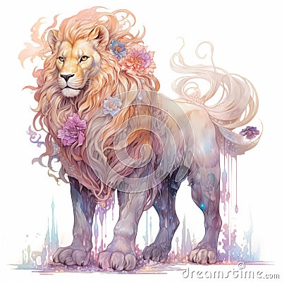 Fantastical Lion Illustration Inspired By The Last Unicorn Cartoon Illustration