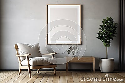The Large Living Room's Only One Person Featureless Mirror Textu Stock Photo