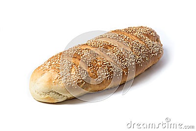 Large loaf of bread with sesame seeds Stock Photo