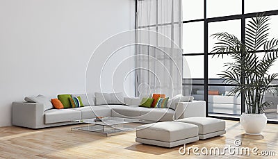 large luxury modern bright interiors apartment Living room illus Cartoon Illustration