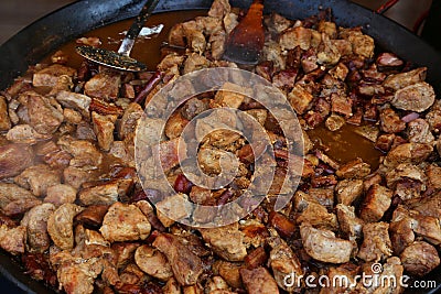 Large meat tray Stock Photo