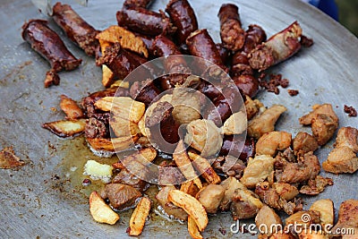 Large meat tray Stock Photo