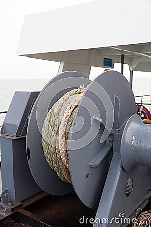 Large mechanical rope Stock Photo