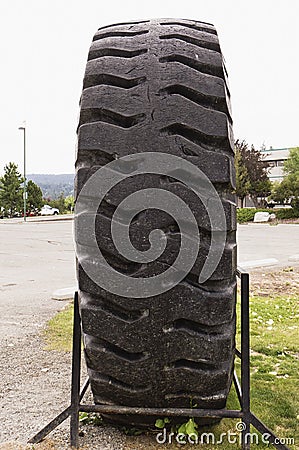 Large mine haul truck tire Stock Photo