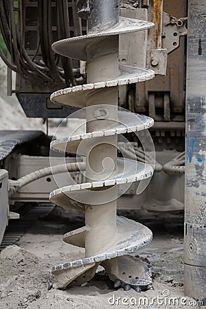 Large mobile industrial drilling machine Stock Photo