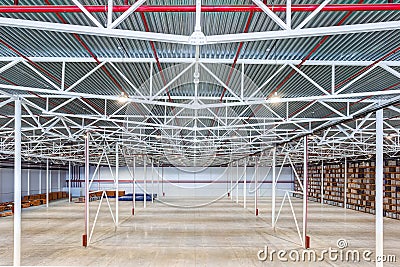 Large modern empty warehouse Stock Photo