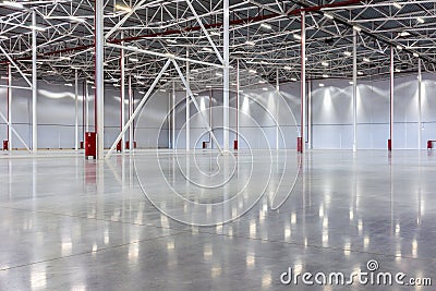 Large modern empty warehouse Stock Photo