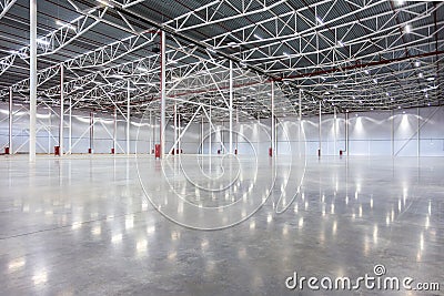 Large modern empty warehouse Stock Photo