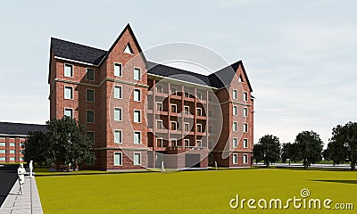 Large modern housing building Stock Photo