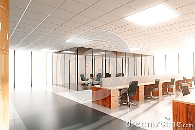 Large modern sunny office Stock Photo