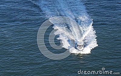 Large motor boat Stock Photo