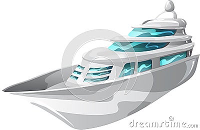 Large motor yacht Vector Illustration