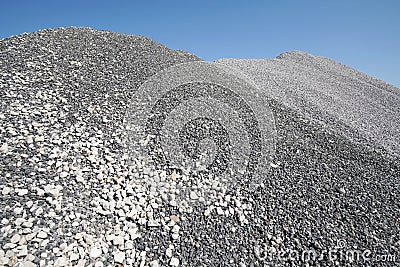 Large mound of crushed stone granite Stock Photo