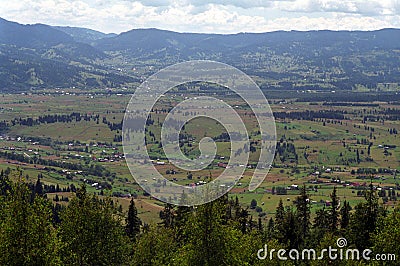 Large mountain valley saru Dornei area Stock Photo