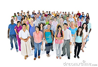 Large Multi-Ethnic Group of People Stock Photo