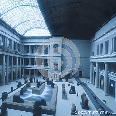 Large museum, AI-generatet Stock Photo