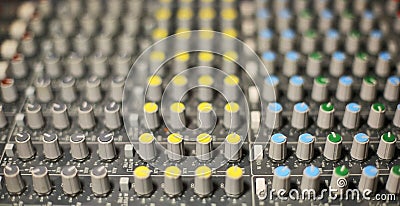 Large Music Mixer desk Stock Photo