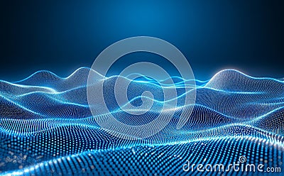 A large network of connected dots and lines with a polygonal background. The connecting dots and lines are molecule Stock Photo