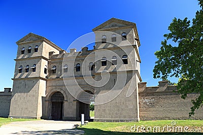 Large North Gate of Roman Town Fortifications at Archaeological Park, UNESCO Site, Xanten, North Rhine-Westphalia, Germany Stock Photo