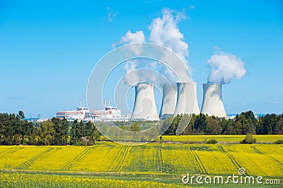 Large nuclear power plant Stock Photo