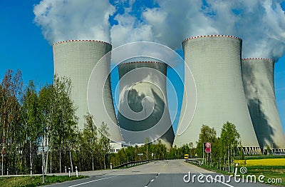 Large nuclear power plant Stock Photo