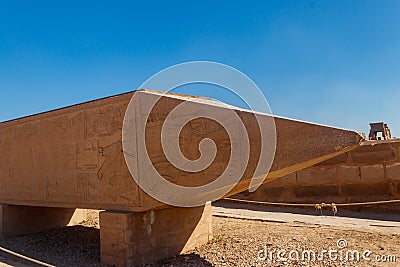 Large obelisk in Karnak temple in Luxor, Egypt Stock Photo