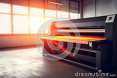 Large offset printing press or magazine running. Neural network AI generated Stock Photo