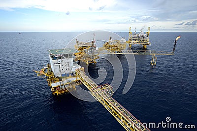 The large offshore oil rig Stock Photo