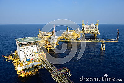 The large offshore oil rig platform Stock Photo