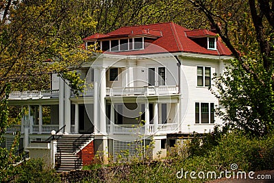 Large Old Country Estate Homestead Stock Photo