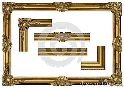 Large Old Gold Frame 001 Stock Photo