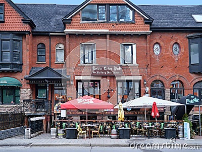 Large old houses built in 1889 have been converted into pubs and restaurants Editorial Stock Photo