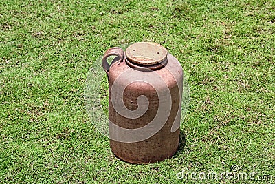 Old Style Porcelain Jar Used for Storage Stock Photo