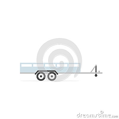 Large open car trailer icon Vector Illustration