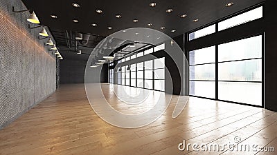 Large open empty space with concrete wall Stock Photo