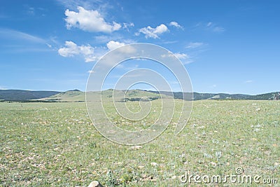 Large expanse of Wyoming prairie Stock Photo