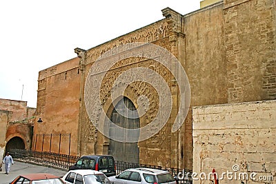 Large ornamental gate at one of the major entrances to the ancient Kasbah of the Udayas of the Moroccan capital city of Rabat Editorial Stock Photo