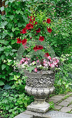 Large ornate flower pot Stock Photo