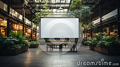 Blank billboard screen in a public place.A large outdoor advertising structure.Can be used for news, video, opinion, reviews, even Stock Photo