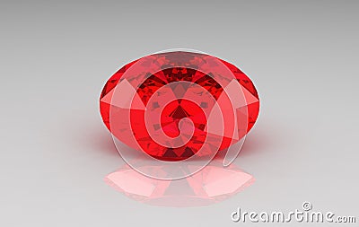 Large oval red ruby gemstone Stock Photo