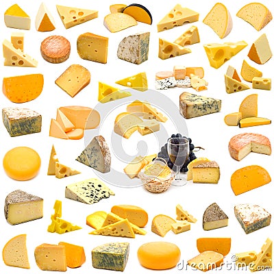 Large page of cheese collection Stock Photo