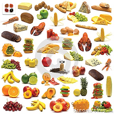 Large page of food assortment Stock Photo