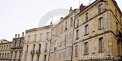 Large panorama view of residential buildings in town of Bordeaux France Aquitaine Stock Photo