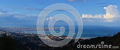 Large panoramic view of Beirut cityskyline in day light Stock Photo